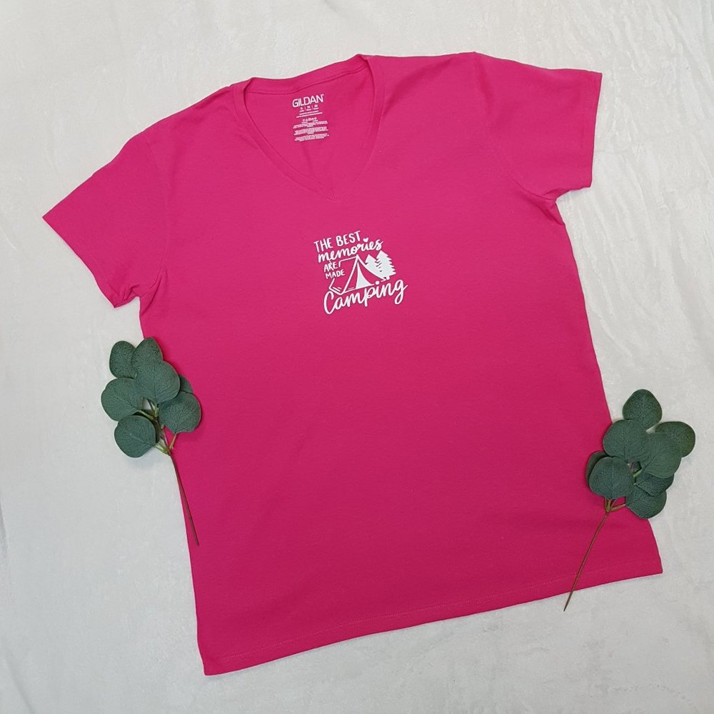 "The Best Memories Are Made Camping" V-Neck T-Shirt